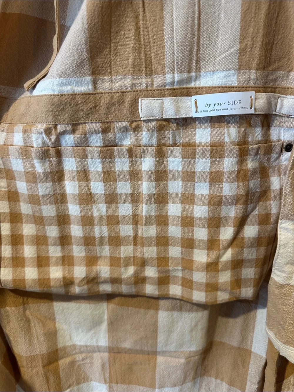 Anthropologie Tan Gingham Apron